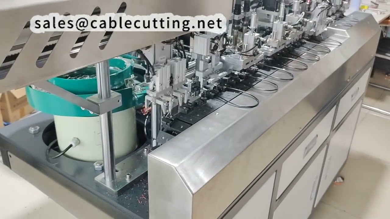 Fully Automatic 2-Core Data Cable Soldering Machine 1200-1300 pcs/hr, Compact Design