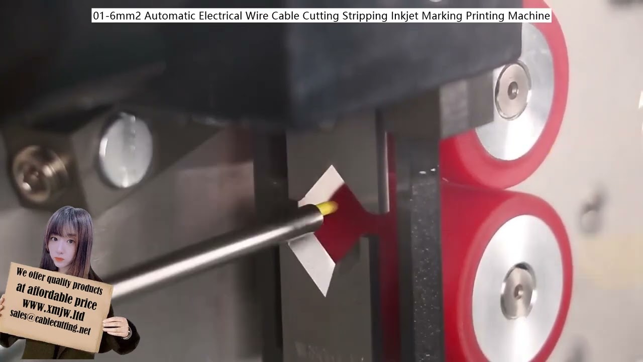 01 6mm2 Automatic Electrical Wire Cable Cutting Stripping Inkjet Marking Printing Machine
