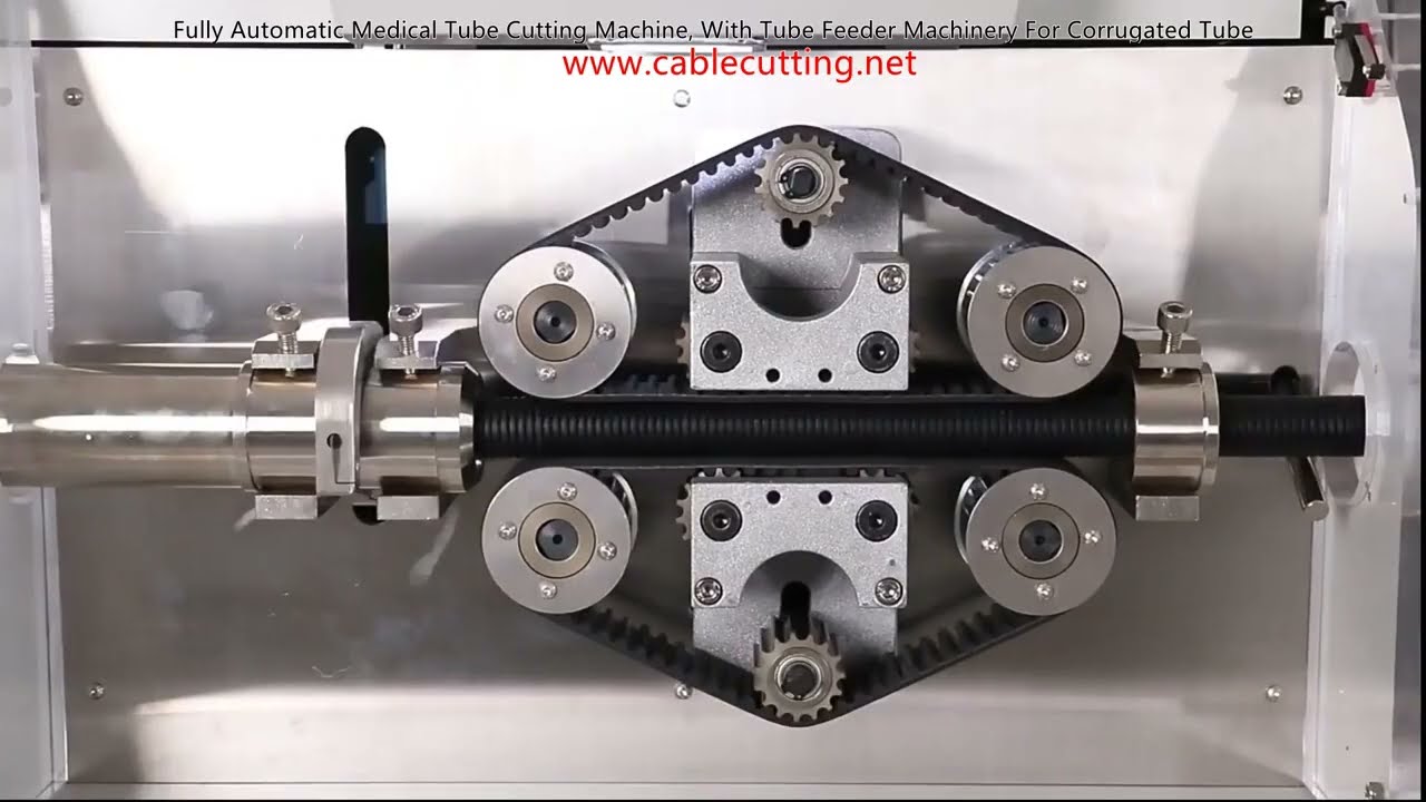 Fully Automatic Medical Tube Cutting Machine, With Tube Feeder Machinery For Corrugated Tube